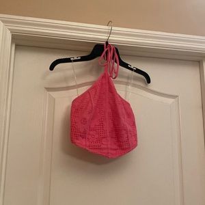 American Eagle pink tube top ties at neck